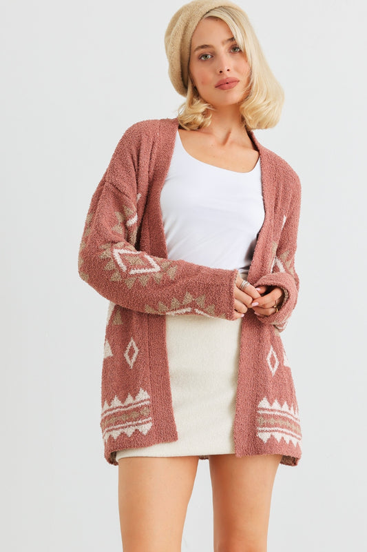 VERY J/Loveriche Open Front Long Sleeve Cardigan