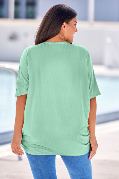 Plus Size Ribbed Cocoon Cover Up-10 colors