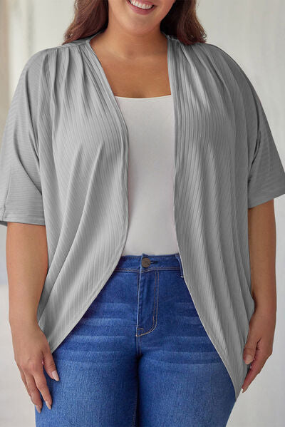 Plus Size Ribbed Cocoon Cover Up-10 colors