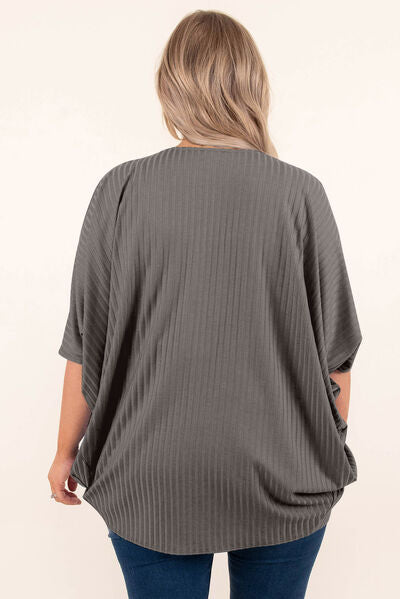 Plus Size Ribbed Cocoon Cover Up-10 colors