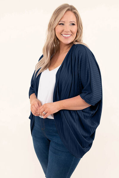 Plus Size Ribbed Cocoon Cover Up-10 colors