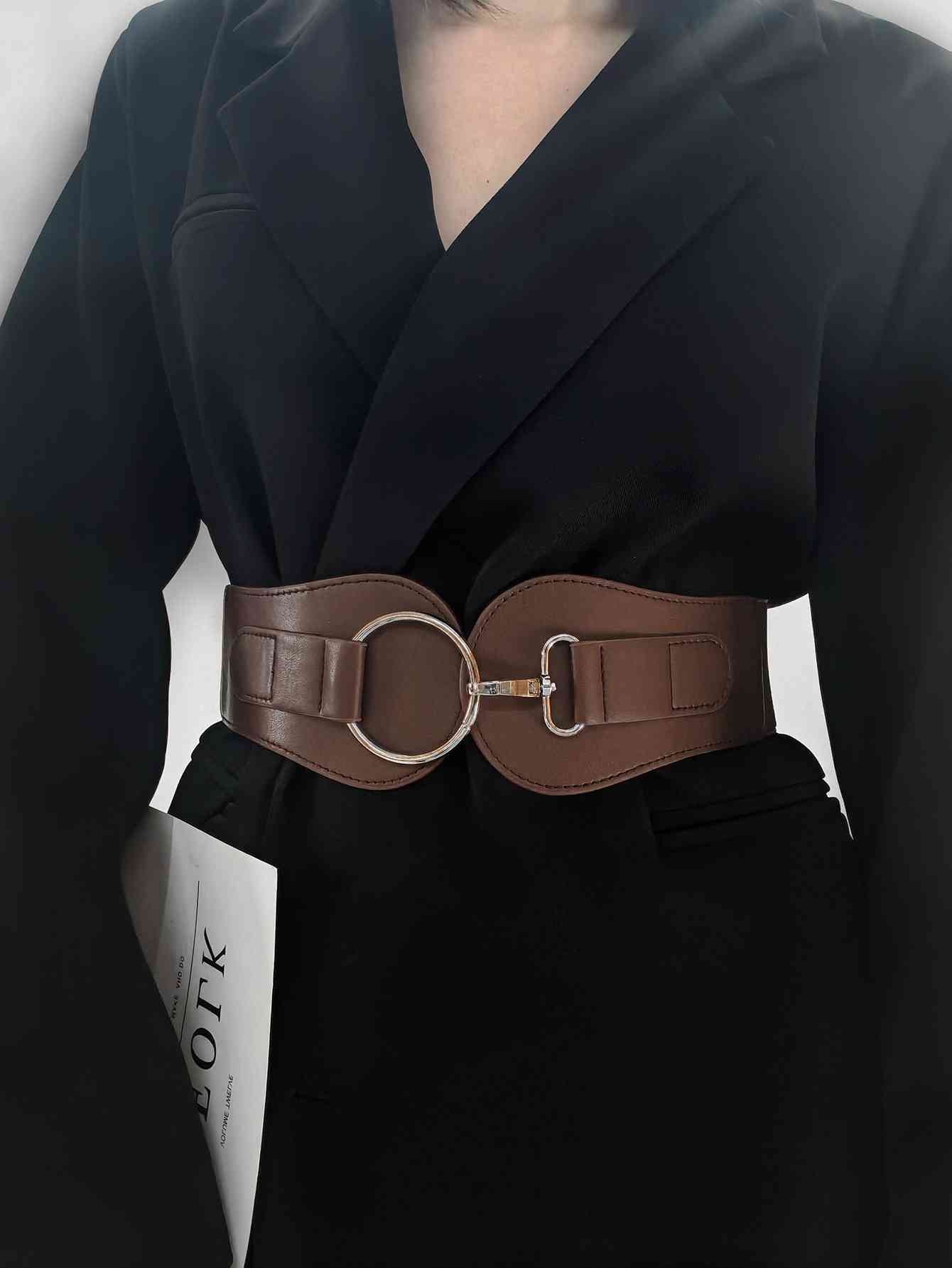 PU Elastic Wide Belt-2 colors