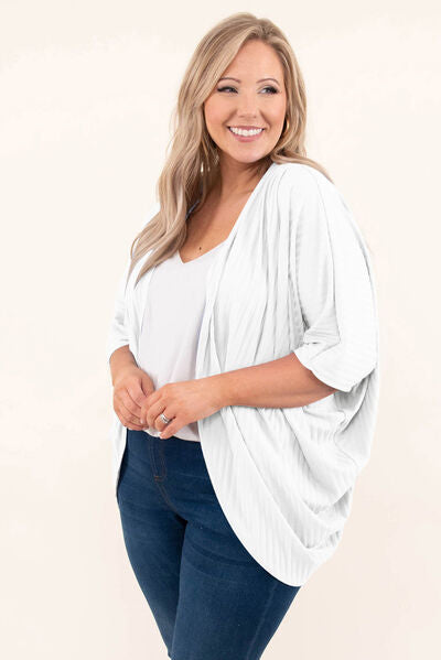 Plus Size Ribbed Cocoon Cover Up-10 colors