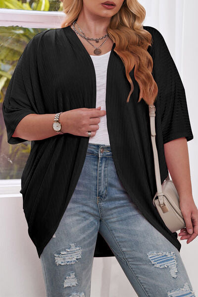 Plus Size Ribbed Cocoon Cover Up-10 colors