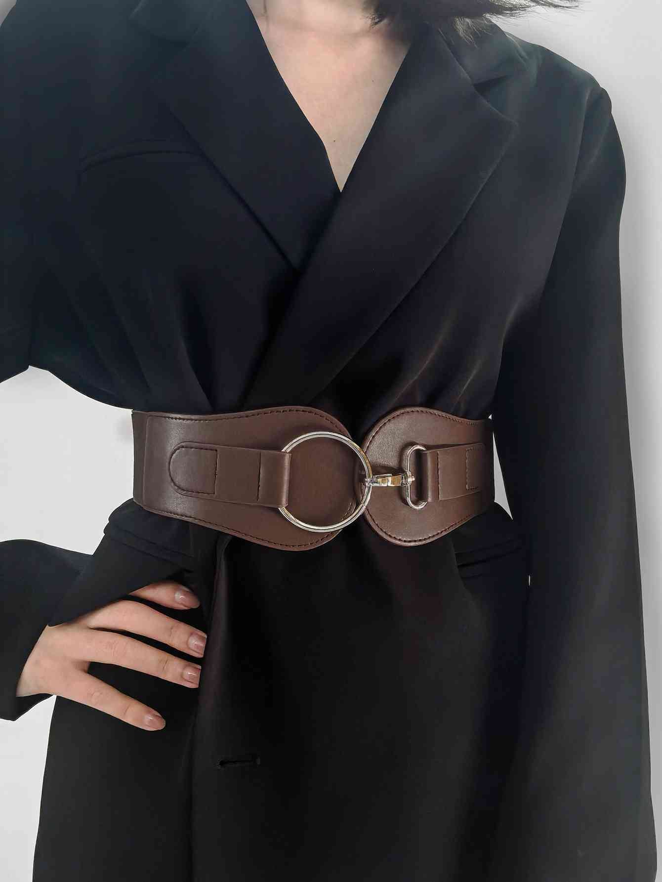 PU Elastic Wide Belt-2 colors