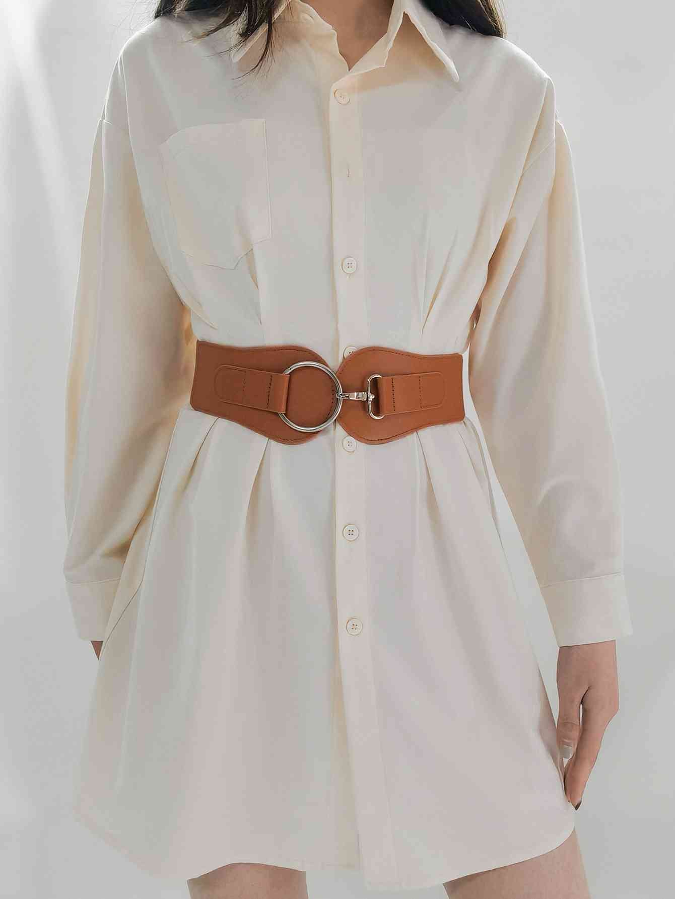 PU Elastic Wide Belt-2 colors