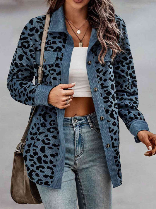 Full Size Leopard Buttoned Jacket-5 colors