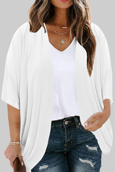 Plus Size Ribbed Cocoon Cover Up-10 colors