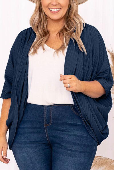 Plus Size Ribbed Cocoon Cover Up-10 colors