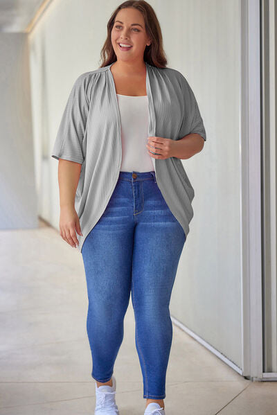 Plus Size Ribbed Cocoon Cover Up-10 colors