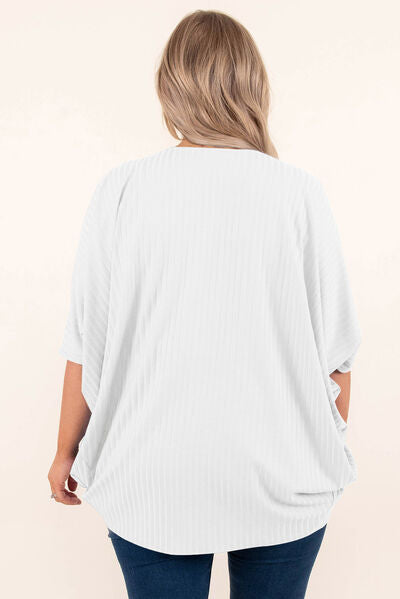 Plus Size Ribbed Cocoon Cover Up-10 colors